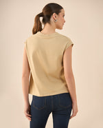 Camiseta de silueta tradicional para mujer - Beige