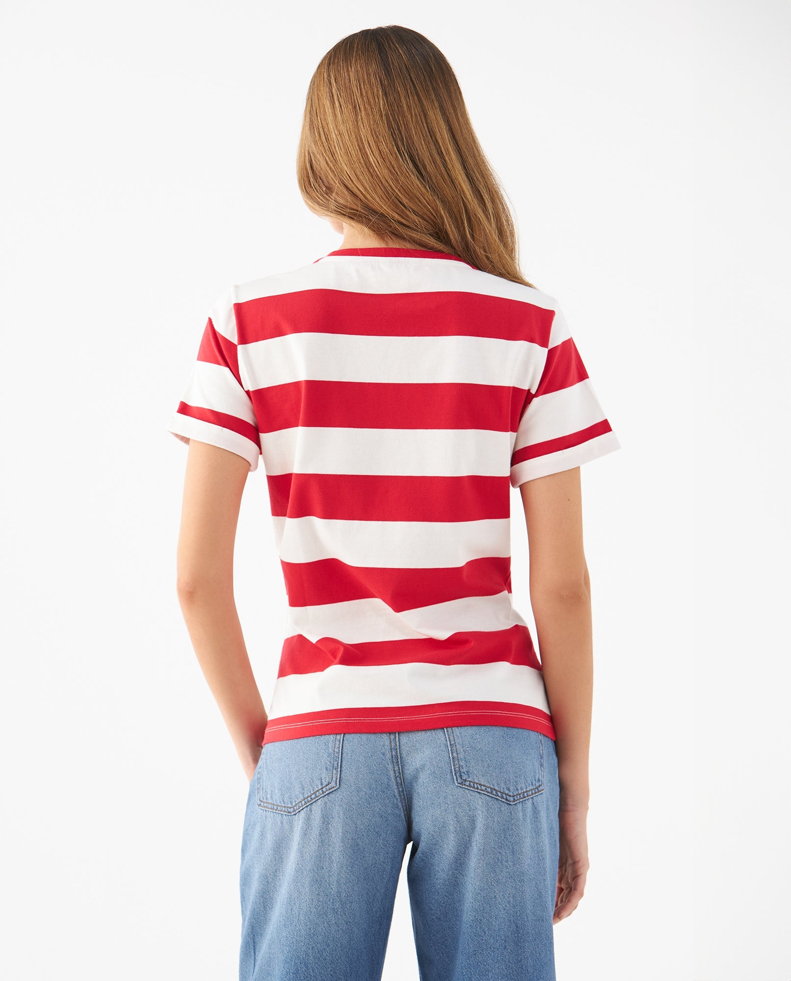 Camiseta con aplique bordado para mujer - Rojo 34_609F018_ROJ191763_4