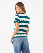 Camiseta con aplique bordado para mujer - Verde