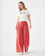 Camiseta con diseño bordado para mujer - Crudo
