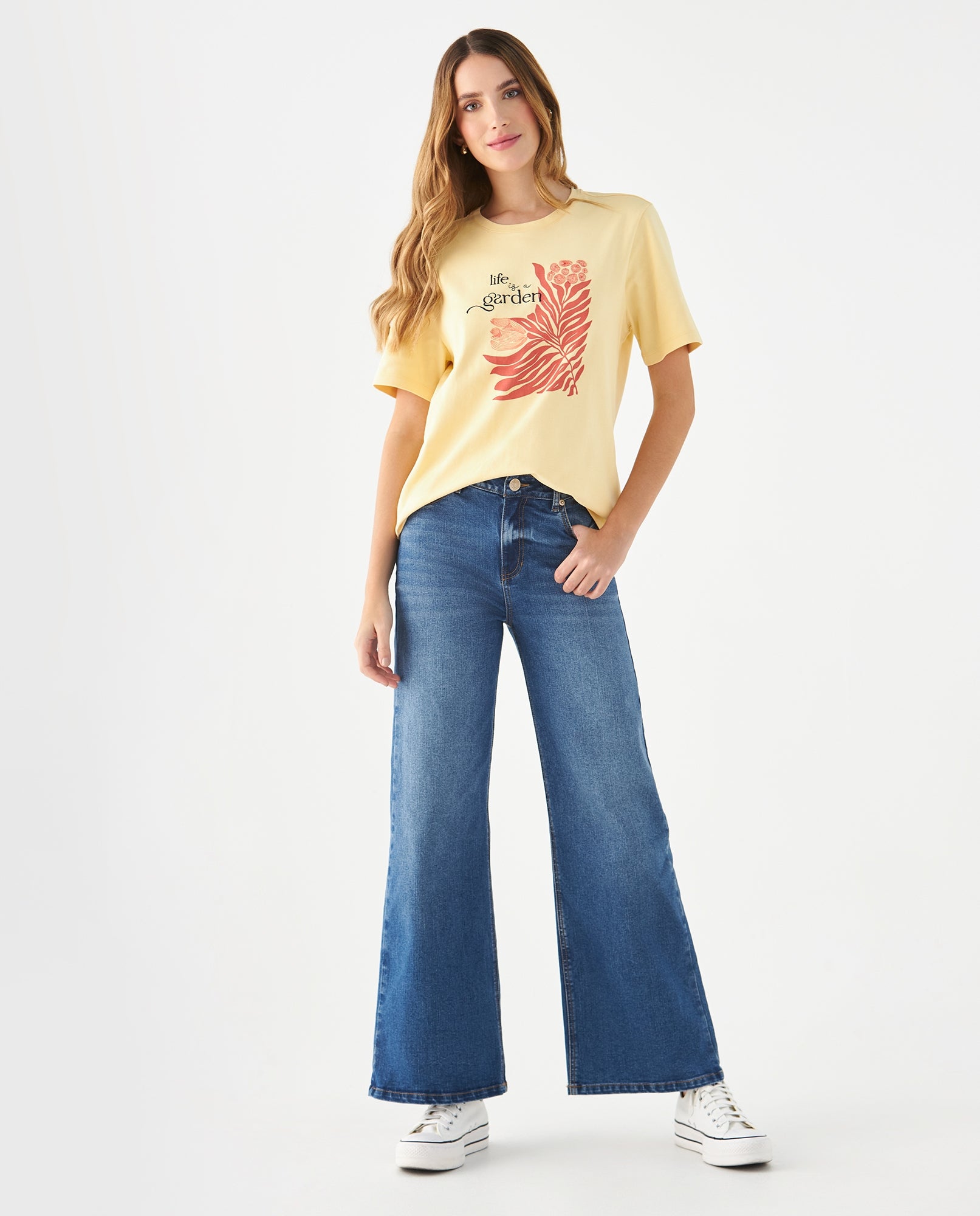 Camiseta básica estampada para mujer - Amarillo 34_609F034_AMA130917_5