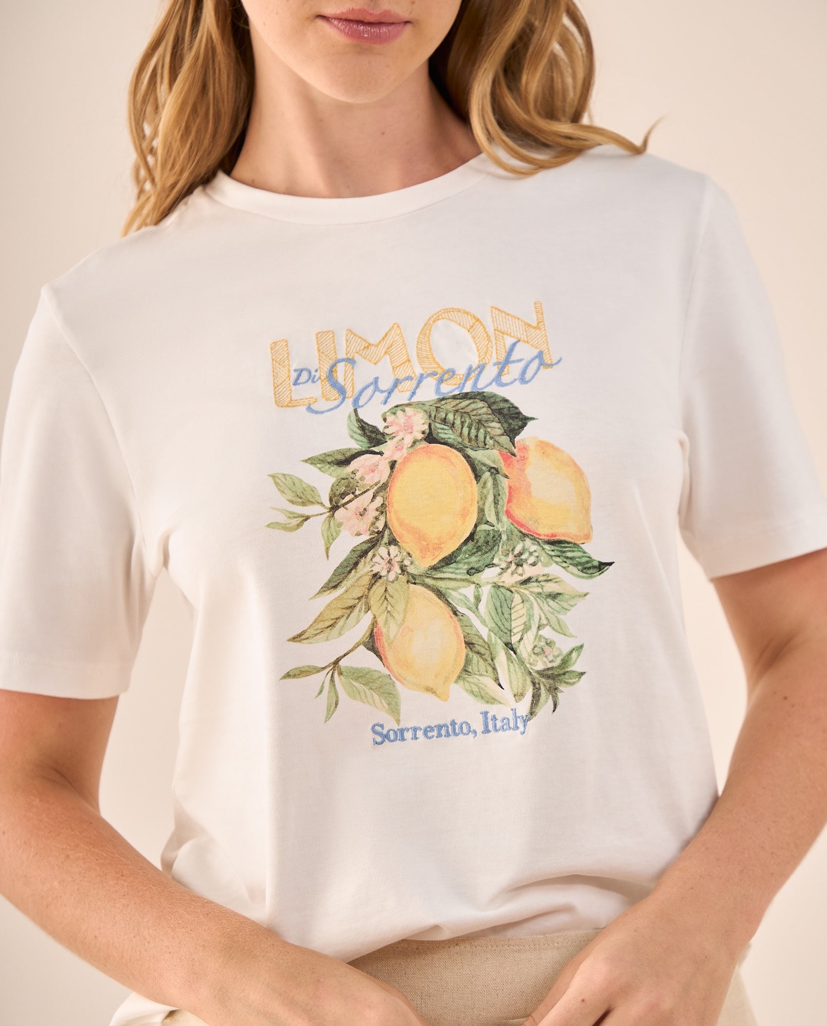 Camiseta Naranja con Estampado Sicily Market - Blanco 34_609G002_BLA110601_0
