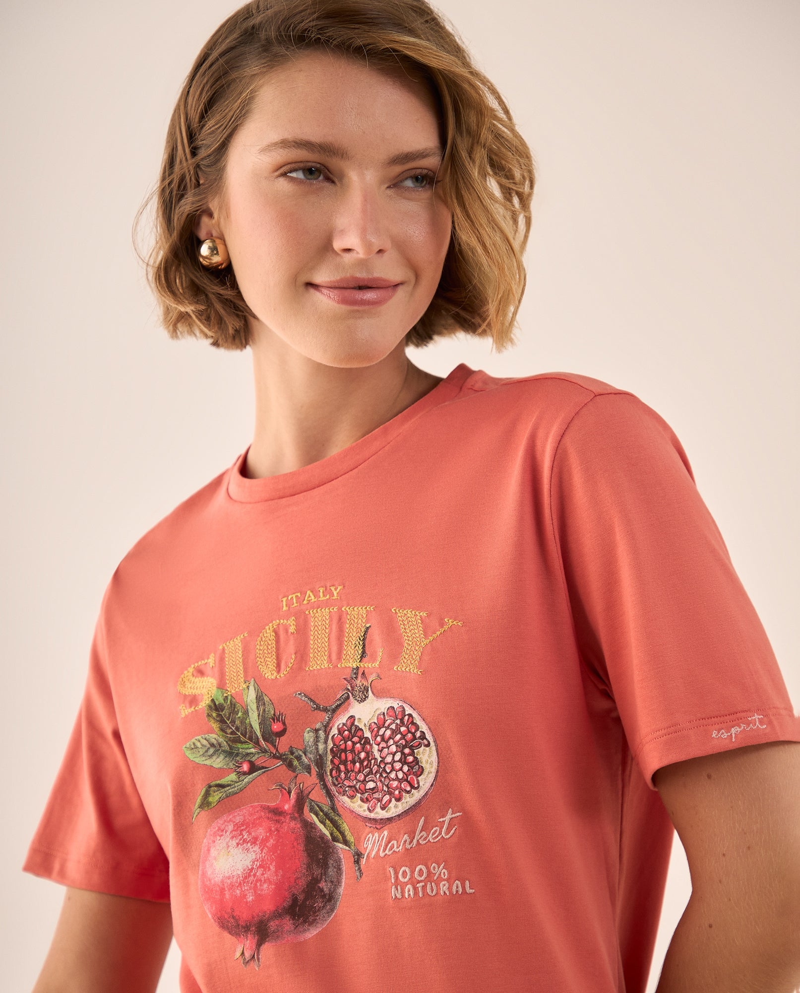 Camiseta Naranja con Estampado Sicily Market - Naranja 34_609G002_NAR171544_3