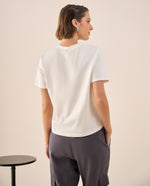 Camiseta Blanca con Aplicaciones de Strass - Blanco