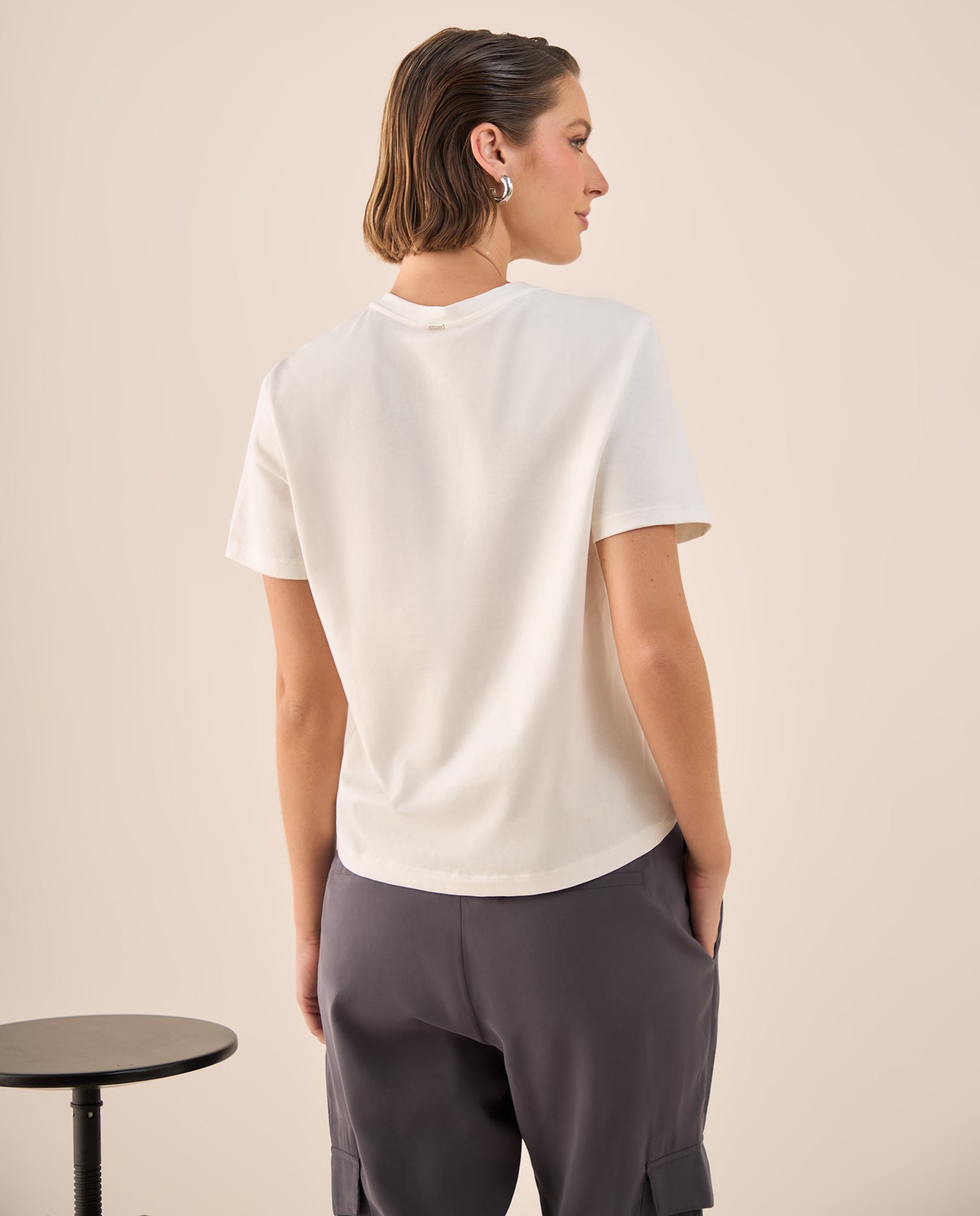 Camiseta Blanca con Aplicaciones de Strass - Blanco