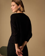 Camiseta Negra con Lurex Off-Shoulder - Negro