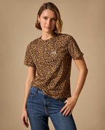Camiseta Animal Print Beige Premium - Beige