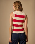 Camiseta Rayas Sin Mangas - Rojo