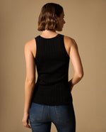 Camiseta Tejida Negro con Detalles Lurex - Negro