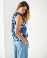 Camisa con bolero en cuello para mujer - Azul