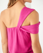 Camisa a un solo hombro para mujer - Rosa