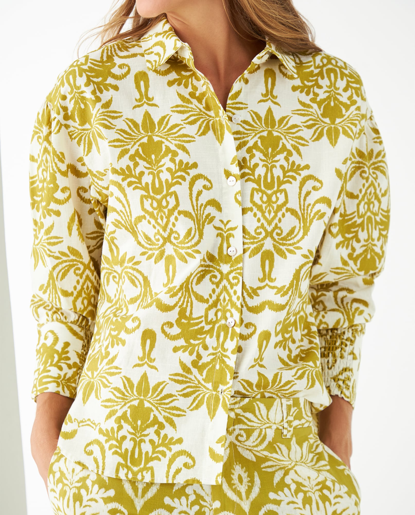 Camisa manga larga estampada para mujer - Verde 34_611F029_VER160541_3