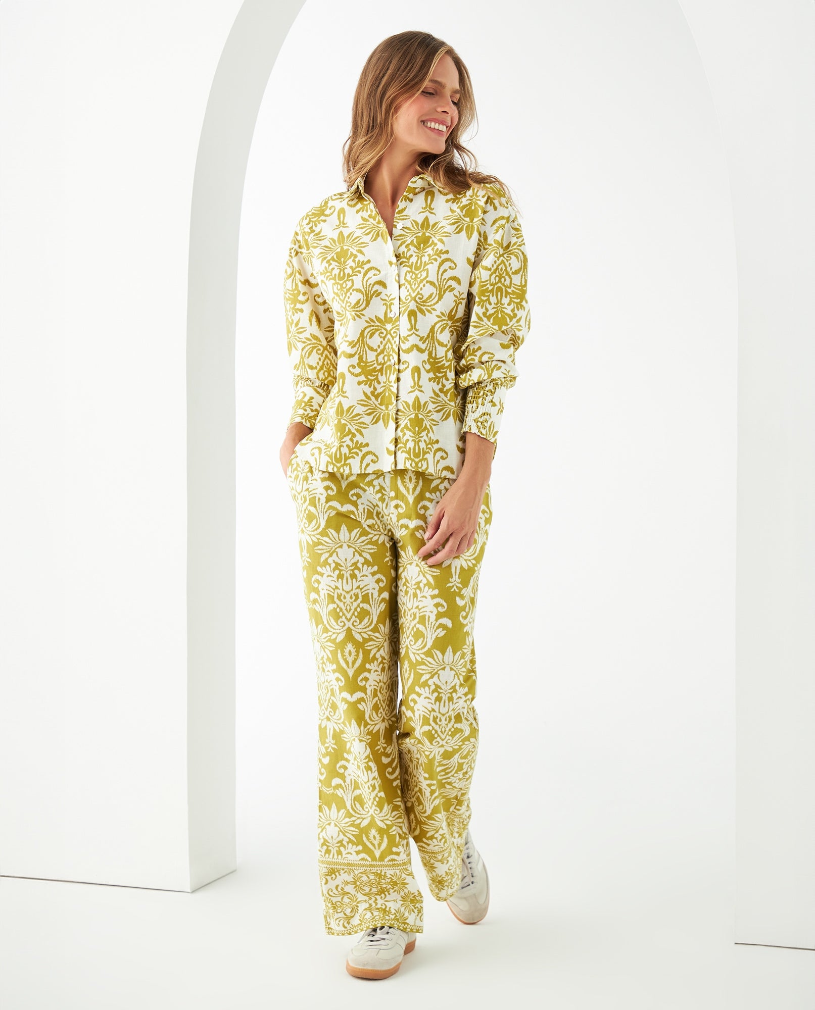 Camisa manga larga estampada para mujer - Verde 34_611F029_VER160541_6