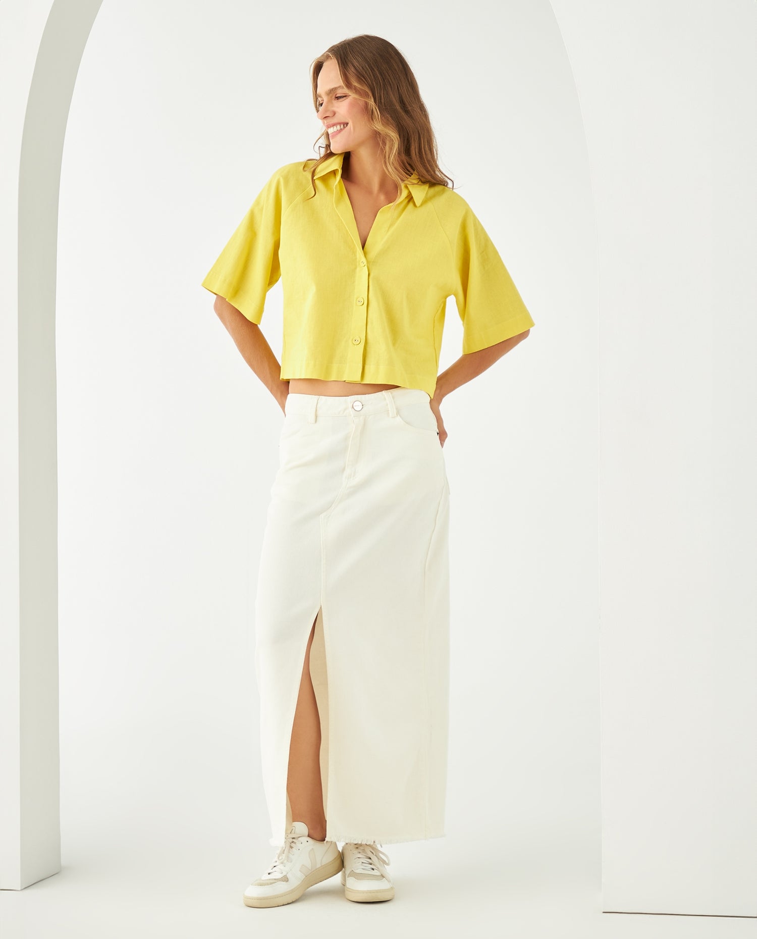 Camisa manga corta para mujer - Verde