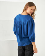 Camisa con escote en V para mujer - Azul