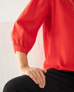 Camisa con escote en V para mujer - Naranja