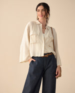 Camisa de silueta amplia para mujer - Crudo