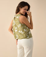 Camisa manga sisa para mujer - Verde