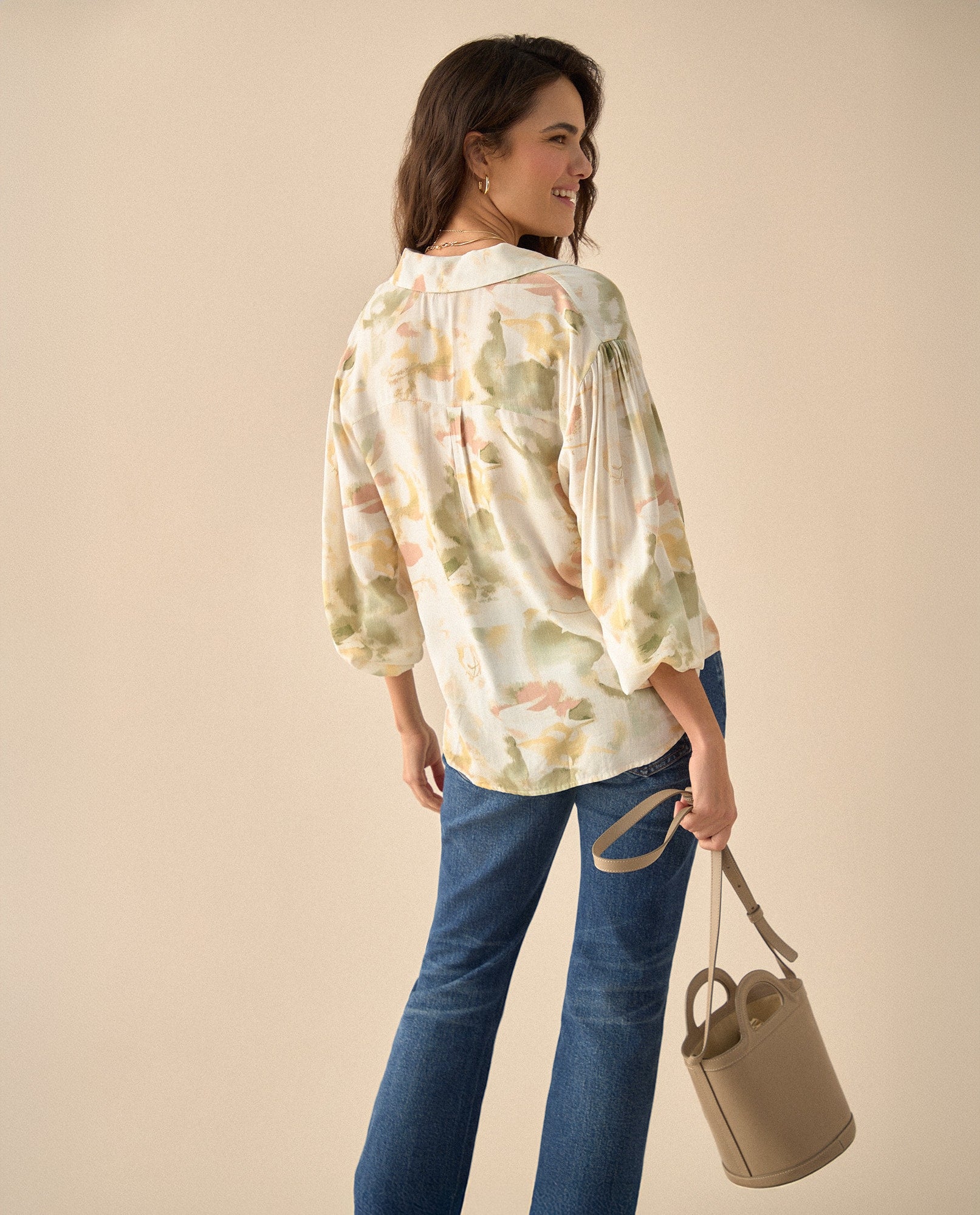 Camisa manga larga con recogido para mujer - Amarillo 34_611G005_AMA130932_4