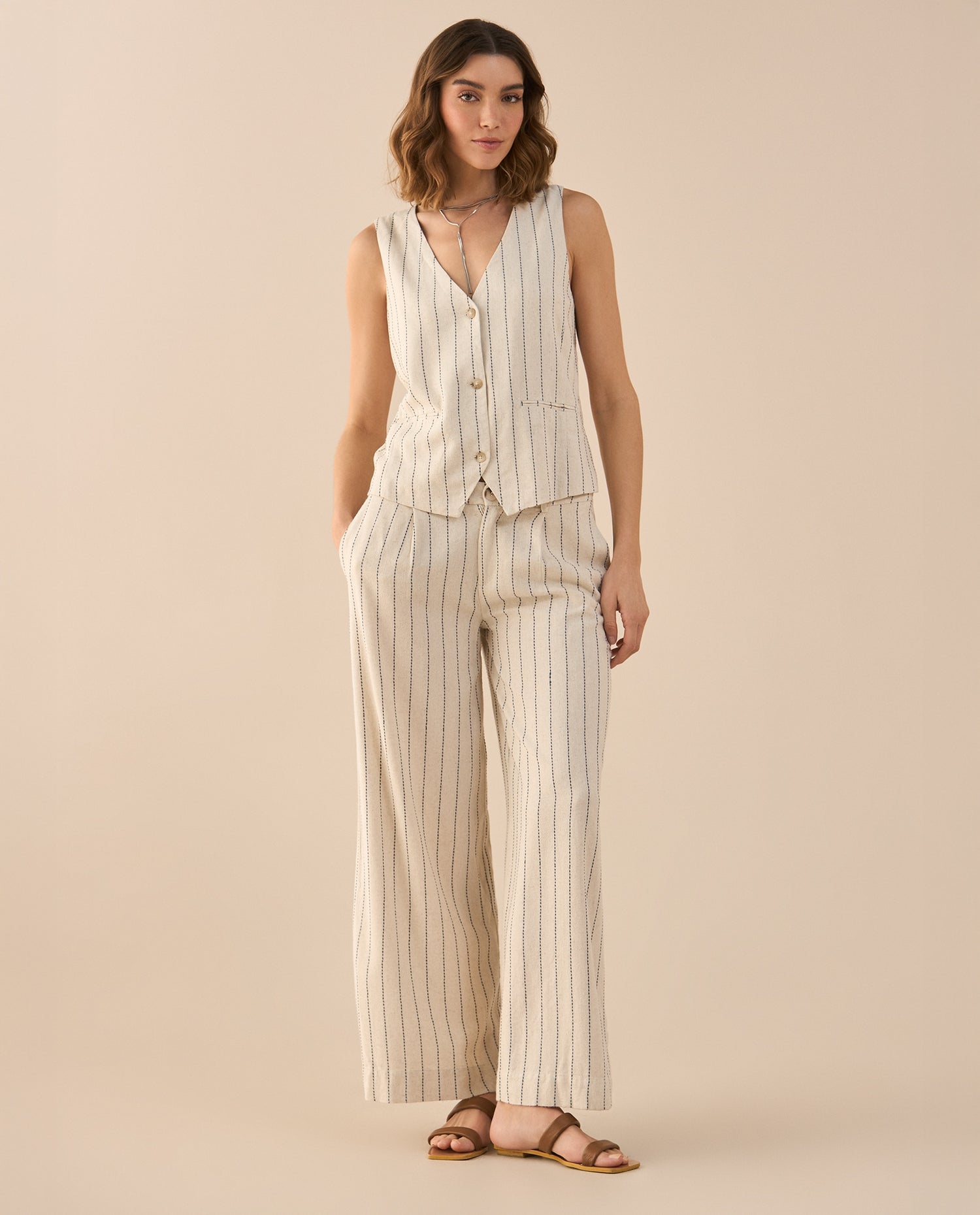 Camisa tipo chaleco para mujer - Blanco