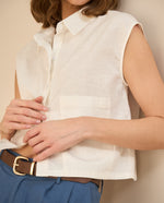 Camisa de largo pretinero para mujer - Blanco