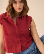 Camisa de largo pretinero para mujer - Rojo