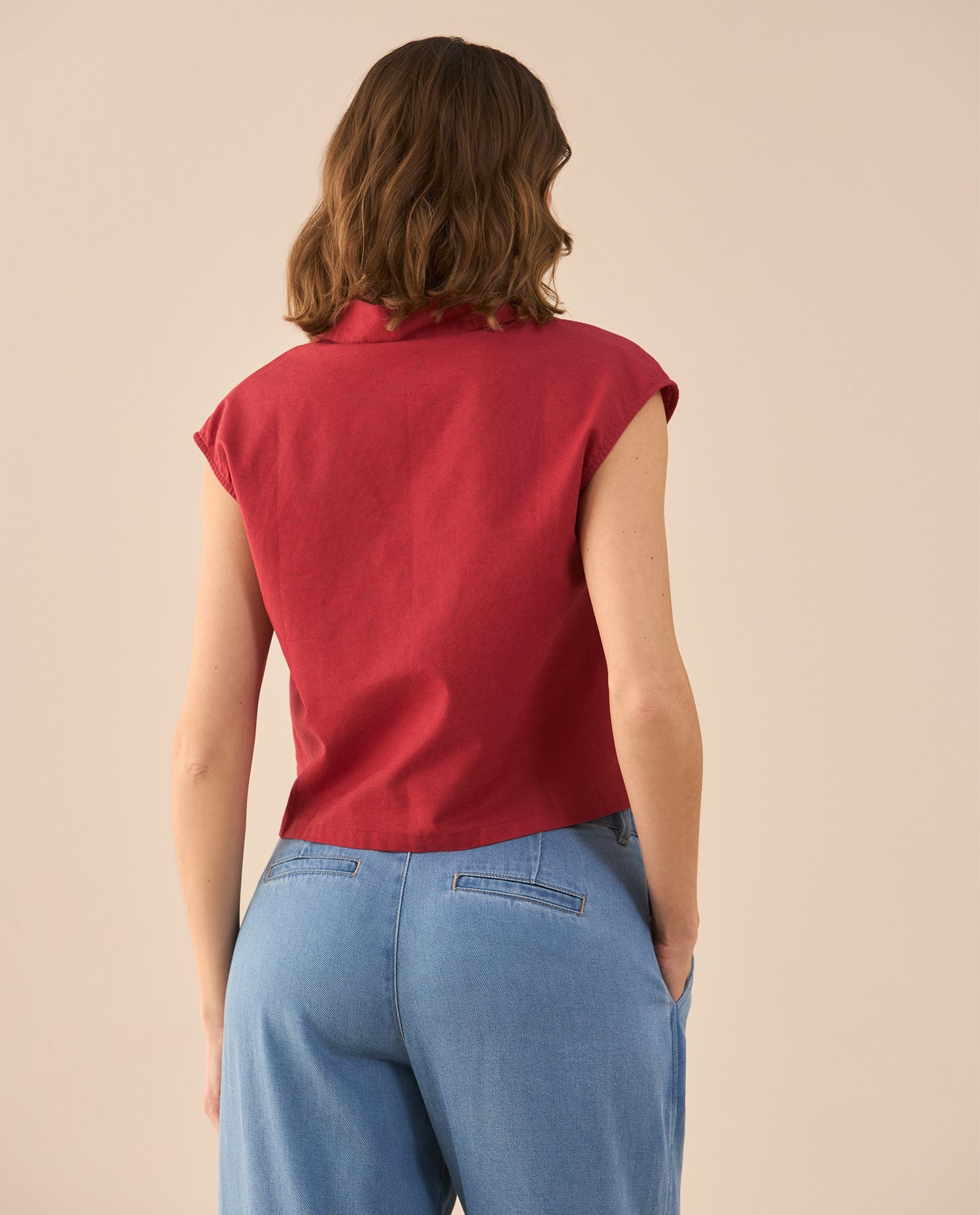 Camisa de largo pretinero para mujer - Rojo