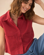 Camisa de largo pretinero para mujer - Rojo