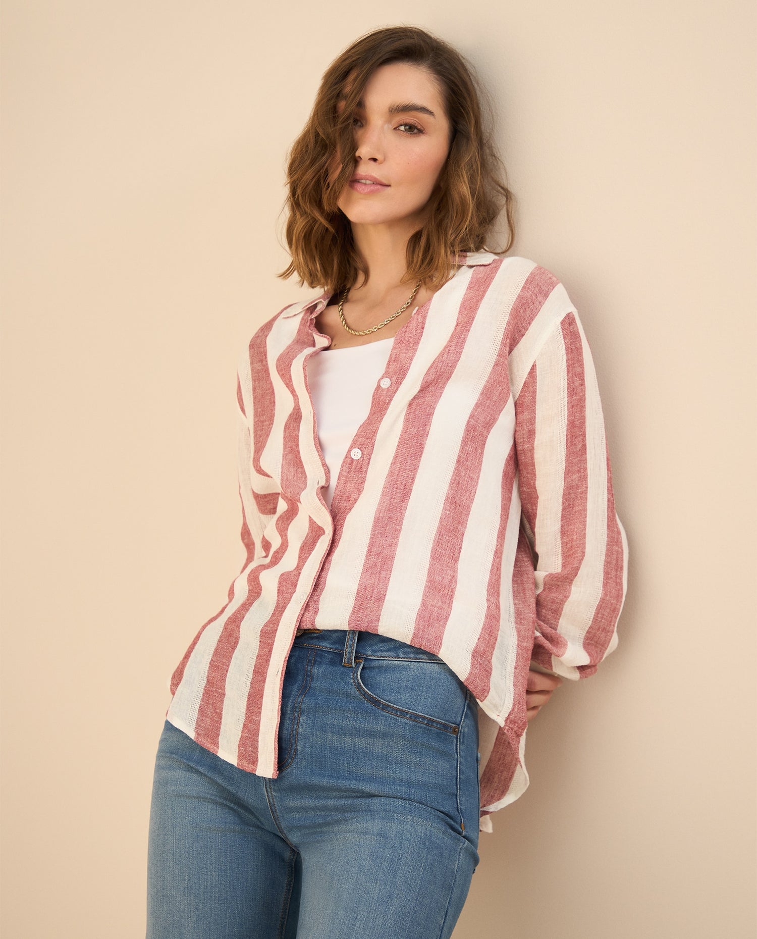 Camisa manga larga para mujer - Rojo