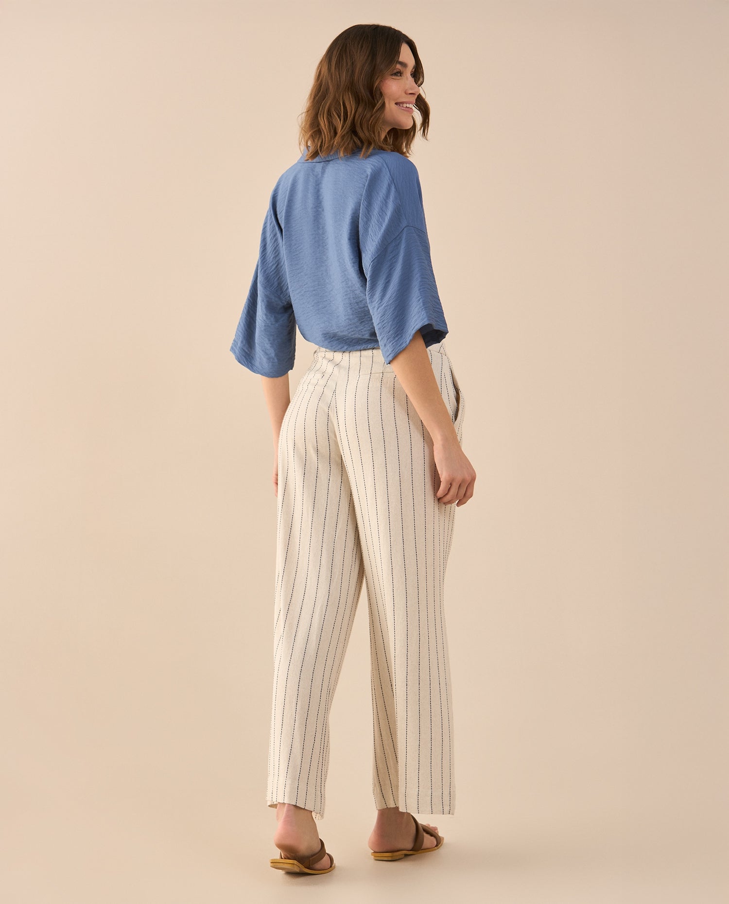 Camisa tipo bowling para mujer - Azul