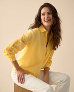 Camisa con bordado a tono para mujer - Amarillo