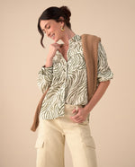 Camisa clásica estampada para mujer - Verde
