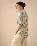 Camisa clásica estampada para mujer - Verde