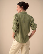 Camisa clásica manga larga para mujer - Verde