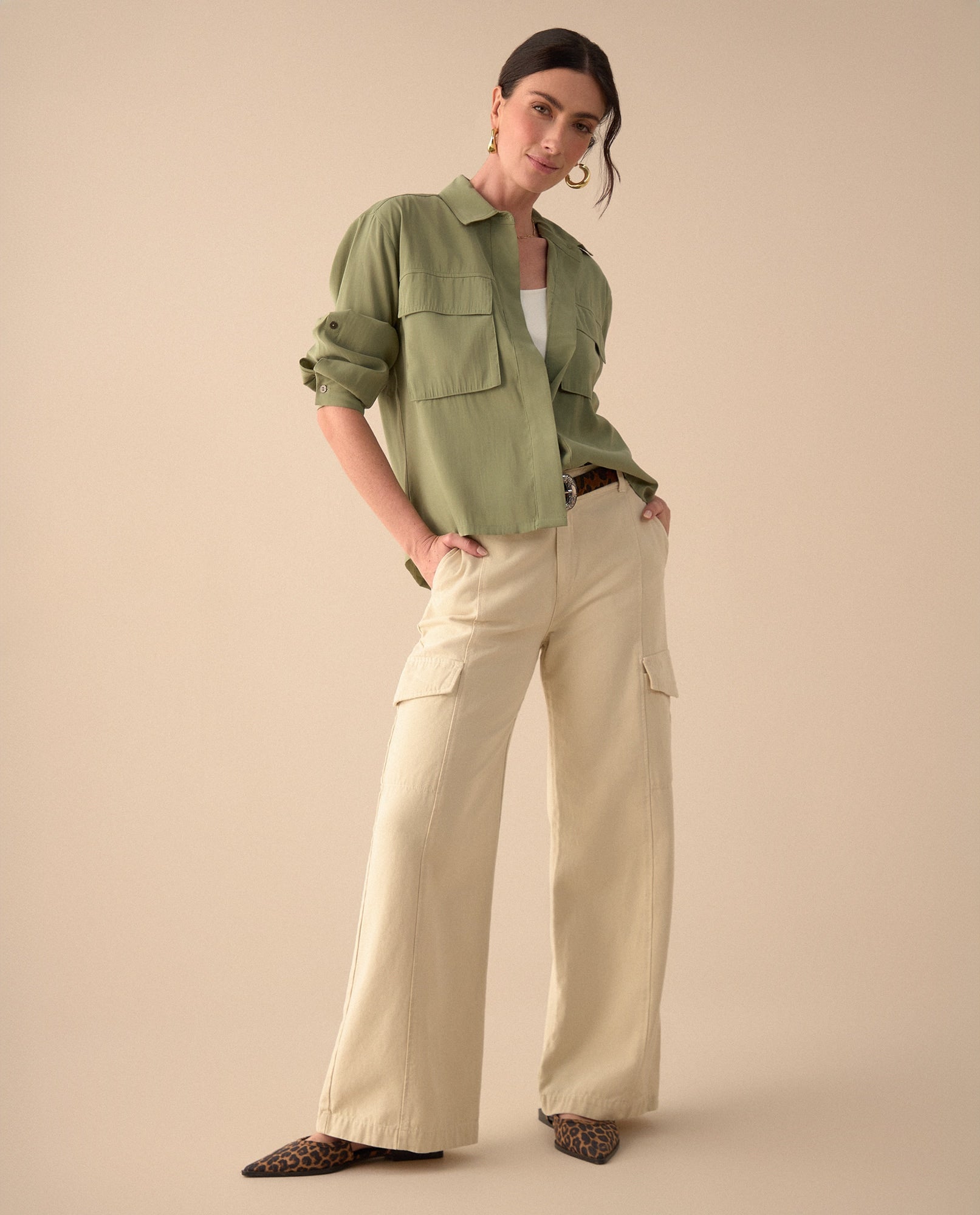 Camisa clásica manga larga para mujer - Verde 34_611G033_VER170115_5