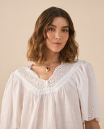 Camisa de escote en V para mujer - Blanco