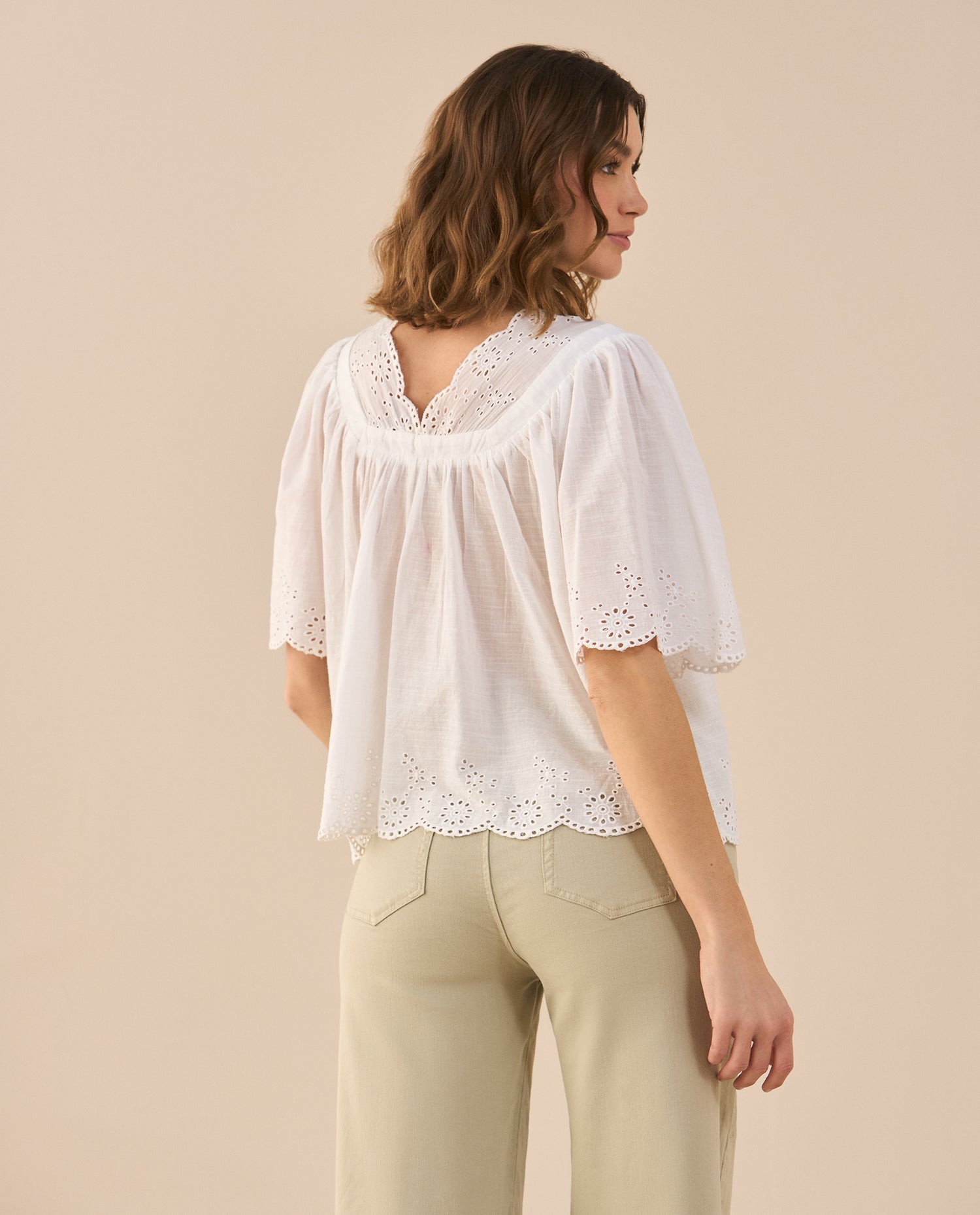 Camisa de escote en V para mujer - Blanco