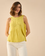 Camisa manga sisa para mujer - Verde