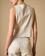 Camisa manga sisa cuello en V - Blanco