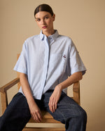 Camisa camisera manga corta silueta amplia - Blanco