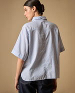Camisa camisera manga corta silueta amplia - Blanco
