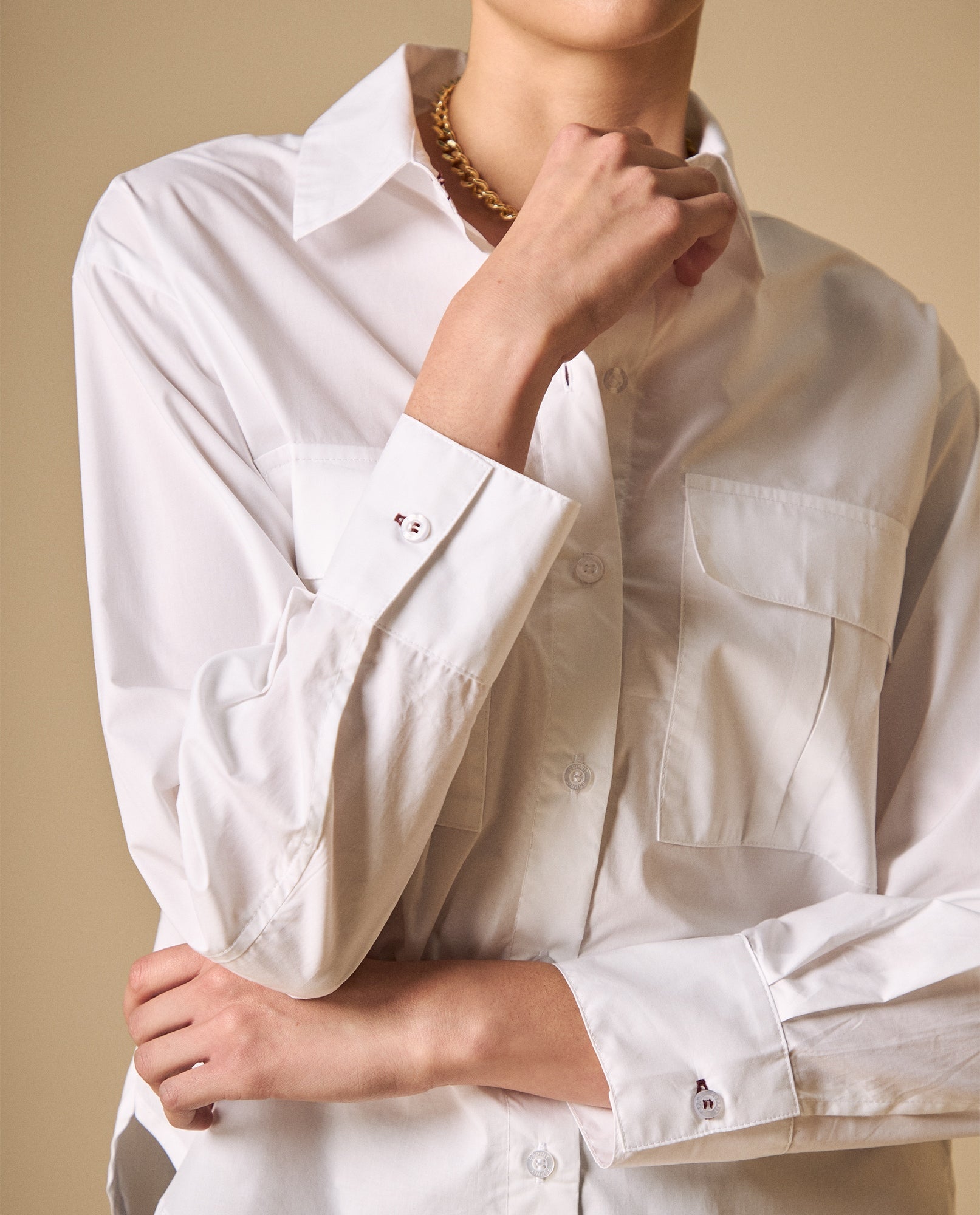 Camisa bordada manga larga cuello camisero - Blanco 34_611H021_BLA114001_4