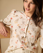 Camisa manga 3/4 cuello en V tejido fluido - Blanco
