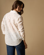 Camisa manga larga cuello camisero en algodón - Blanco
