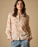 Camisa de algodón manga sisa cuello redondo - Rosa