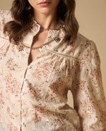 Camisa de algodón manga sisa cuello redondo - Rosa