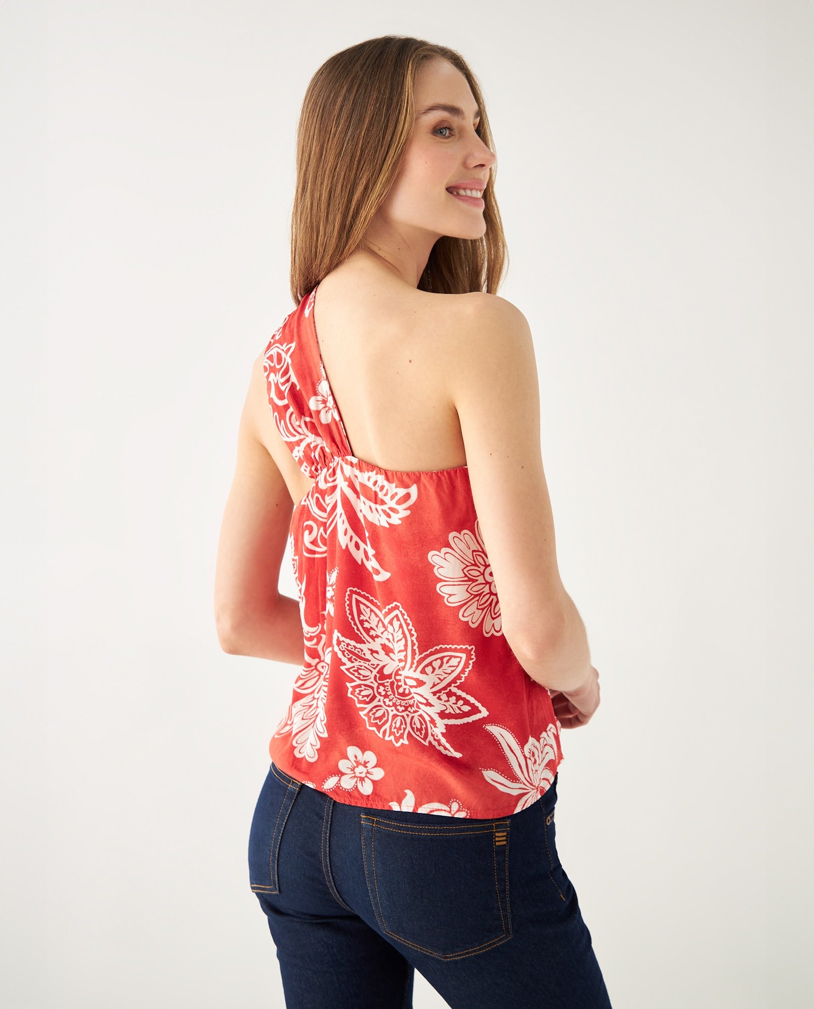 Camisa a una manga para mujer - Naranja 34_612F005_NAR181555_4