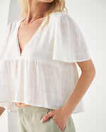 Camisa con escote en V para mujer - Blanco