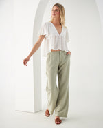 Camisa con escote en V para mujer - Blanco