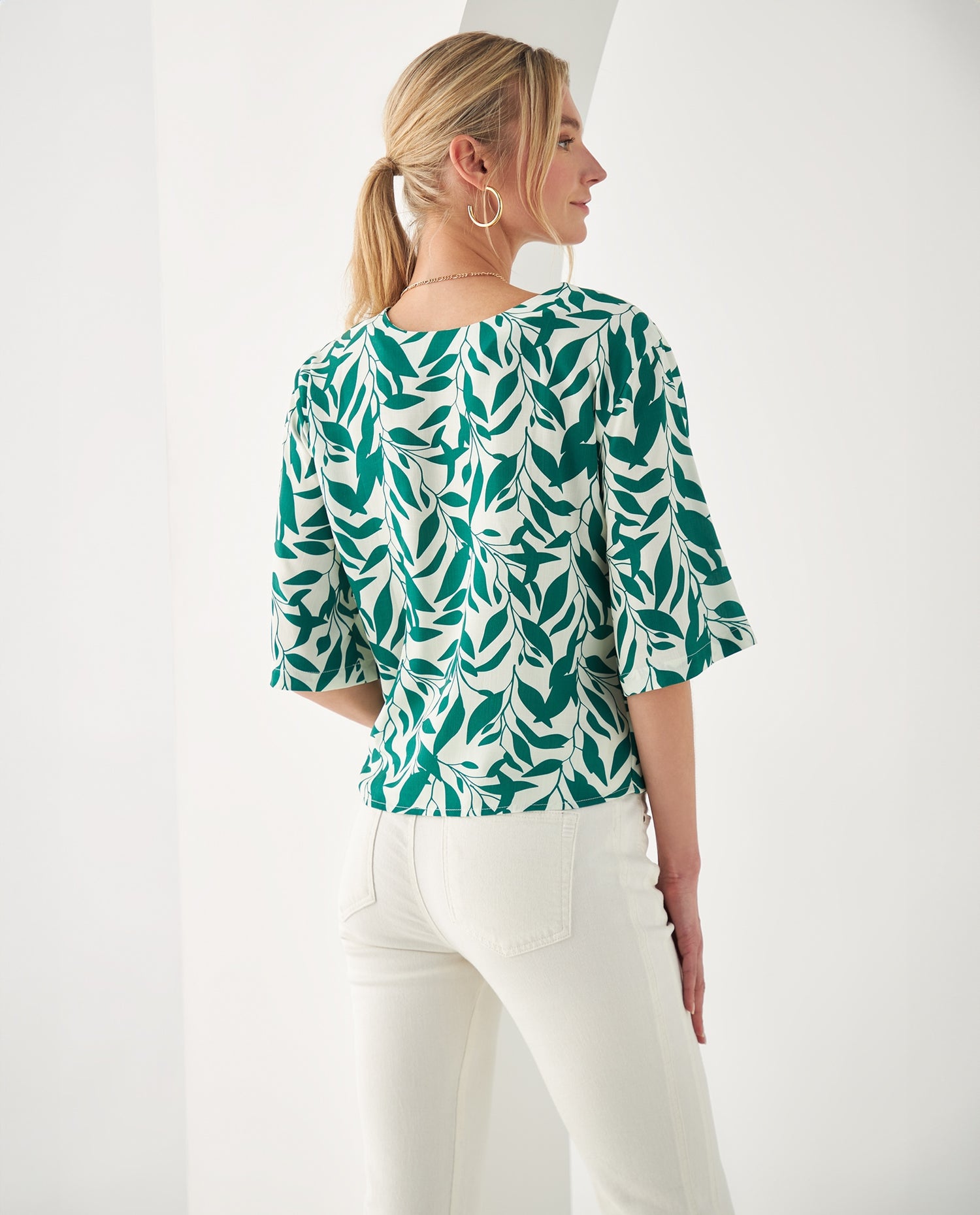 Camisa de tela fluida para mujer - Crudo